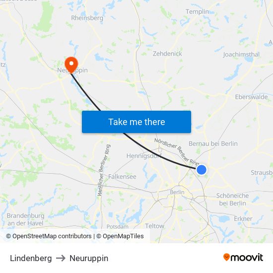 Lindenberg to Neuruppin map