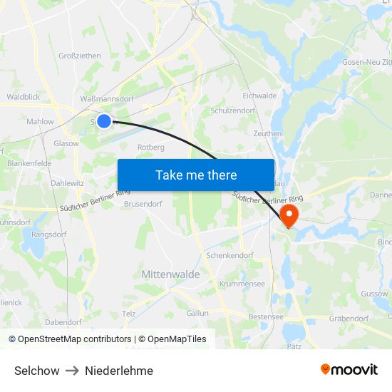 Selchow to Niederlehme map
