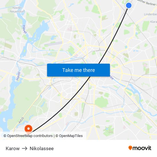 Karow to Nikolassee map