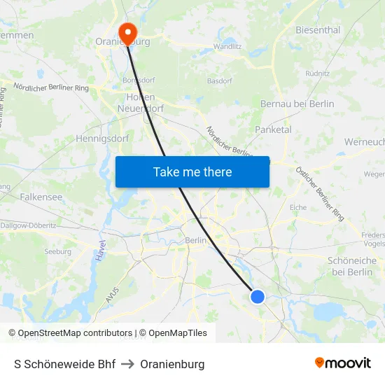 S Schöneweide Bhf to Oranienburg map