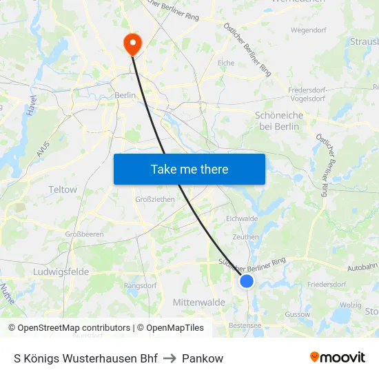 S Königs Wusterhausen Bhf to Pankow map