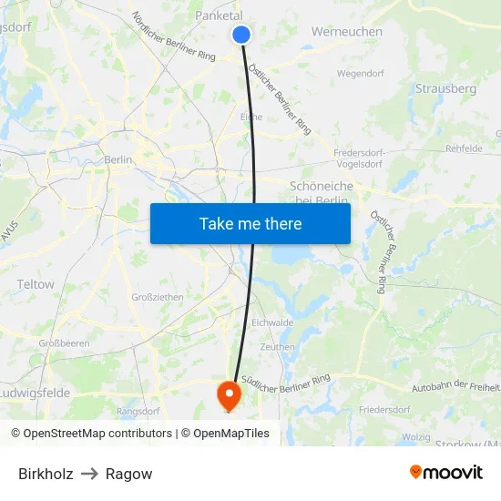 Birkholz to Ragow map
