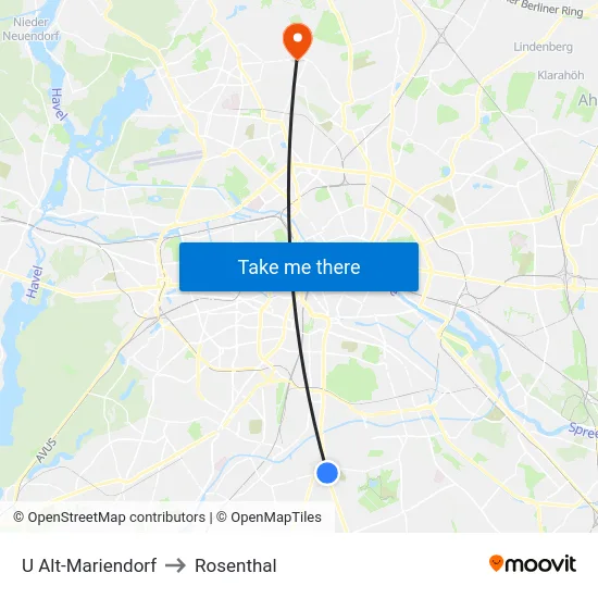 U Alt-Mariendorf to Rosenthal map