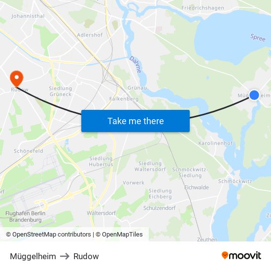 Müggelheim to Rudow map