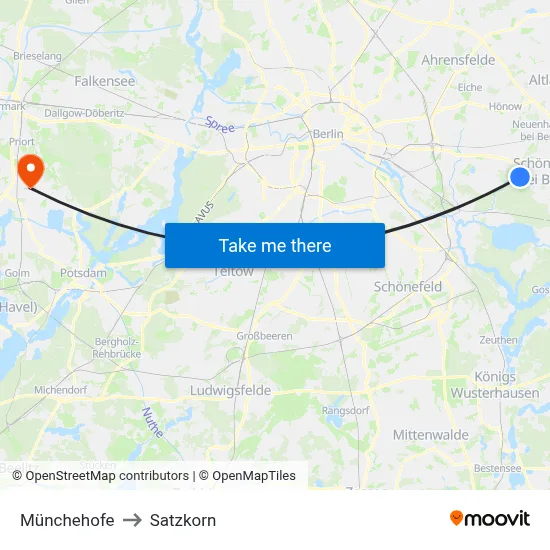 Münchehofe to Satzkorn map