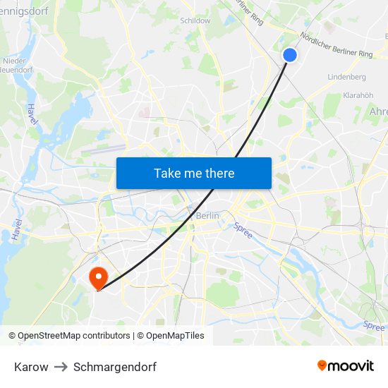 Karow to Schmargendorf map