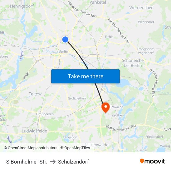 S Bornholmer Str. to Schulzendorf map