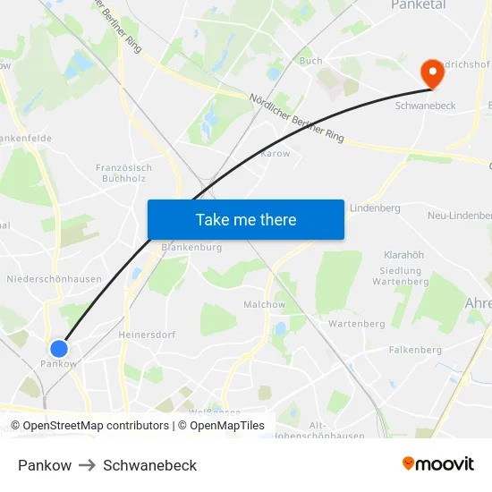 Pankow to Schwanebeck map