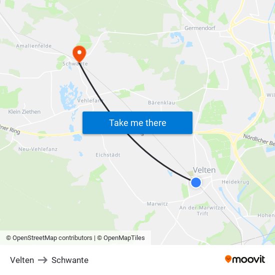 Velten to Schwante map