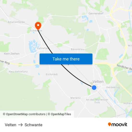 Velten to Schwante map