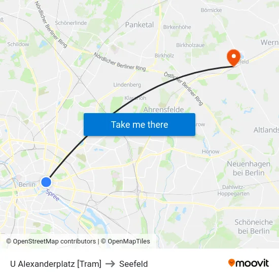 U Alexanderplatz [Tram] to Seefeld map