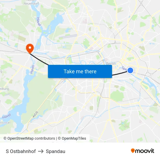 S Ostbahnhof to Spandau map