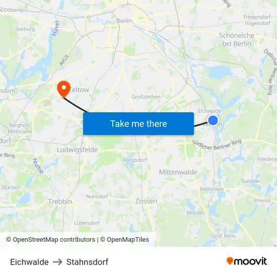 Eichwalde to Stahnsdorf map