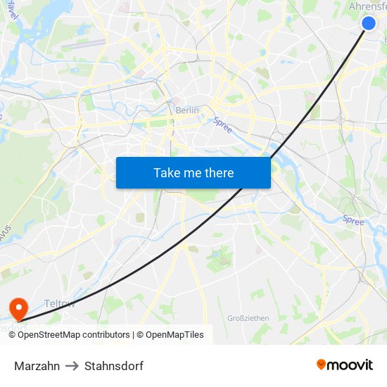 Marzahn to Stahnsdorf map