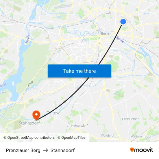 Prenzlauer Berg to Stahnsdorf map