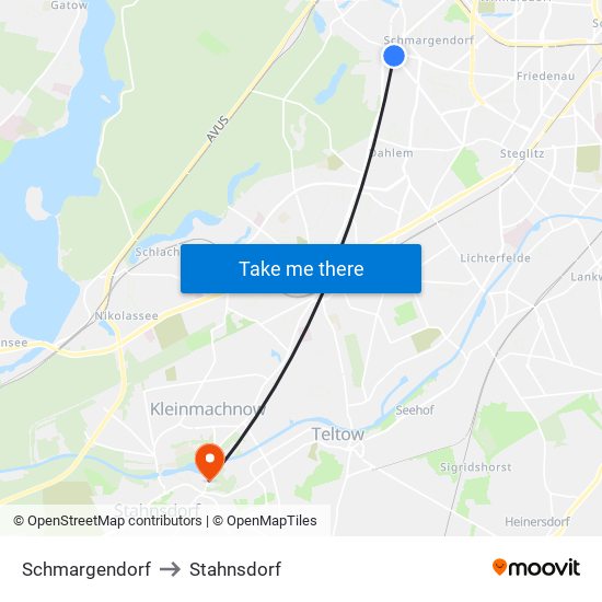 Schmargendorf to Stahnsdorf map