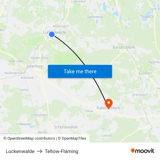 Luckenwalde to Teltow-Fläming map