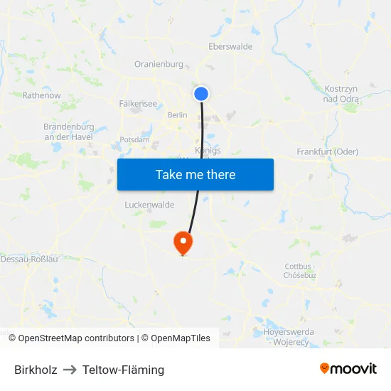 Birkholz to Teltow-Fläming map