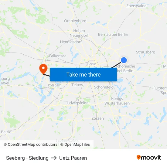 Seeberg - Siedlung to Uetz Paaren map