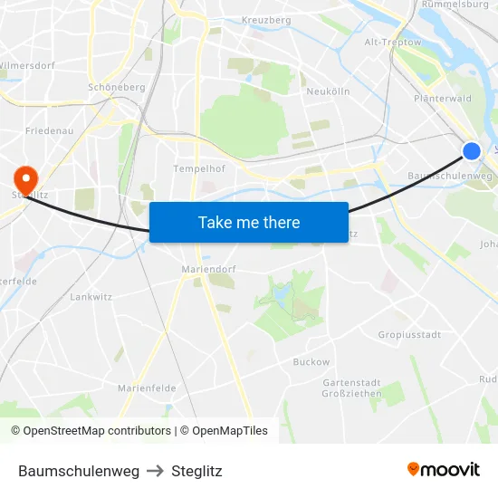 Baumschulenweg to Steglitz map