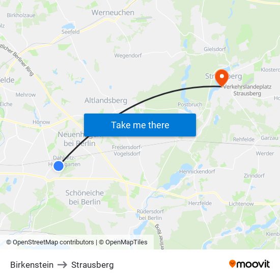 Birkenstein to Strausberg map