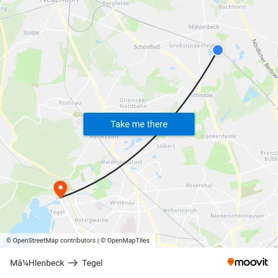 Mã¼Hlenbeck to Tegel map