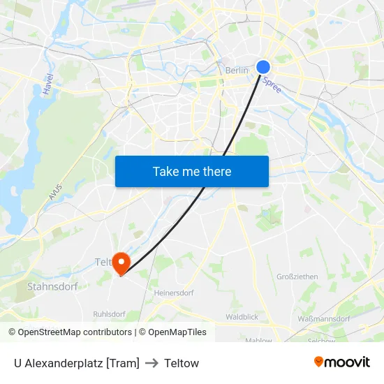 U Alexanderplatz [Tram] to Teltow map