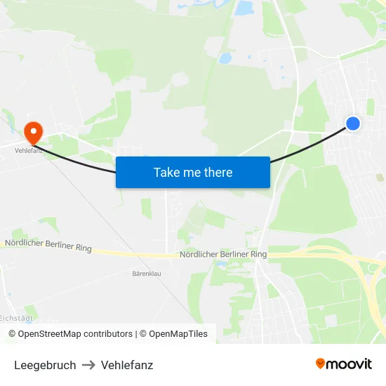 Leegebruch to Vehlefanz map