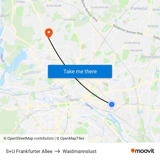 S+U Frankfurter Allee to Waidmannslust map