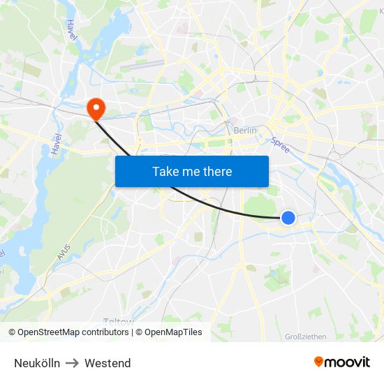 Neukölln to Westend map