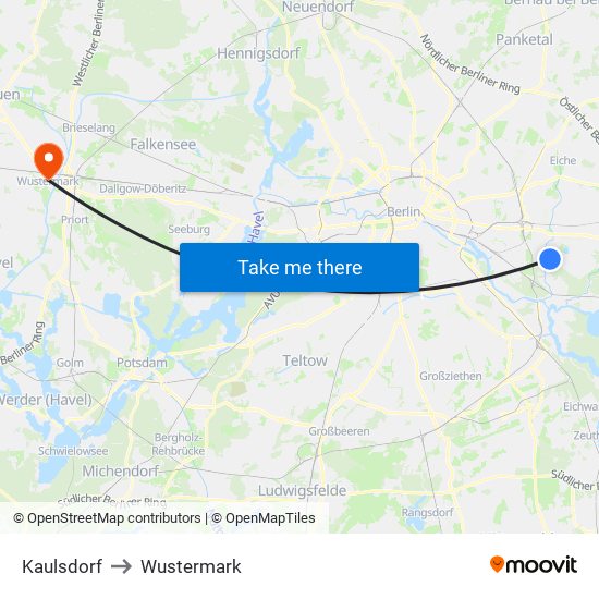 Kaulsdorf to Wustermark map