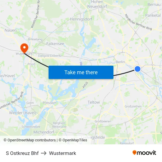 S Ostkreuz Bhf to Wustermark map