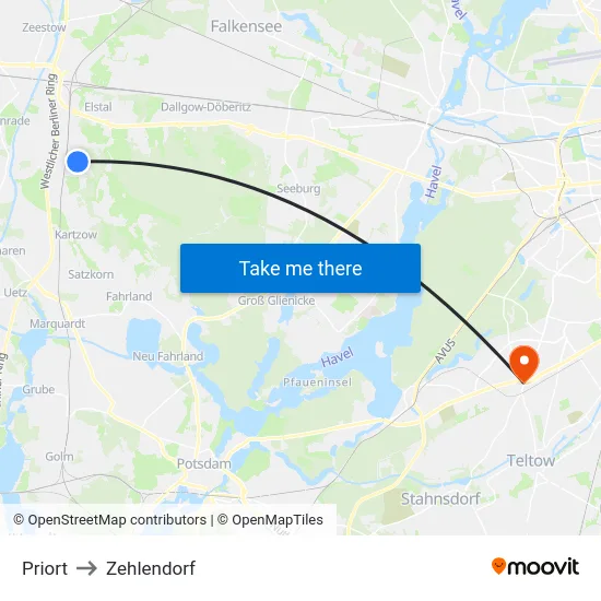 Priort to Zehlendorf map