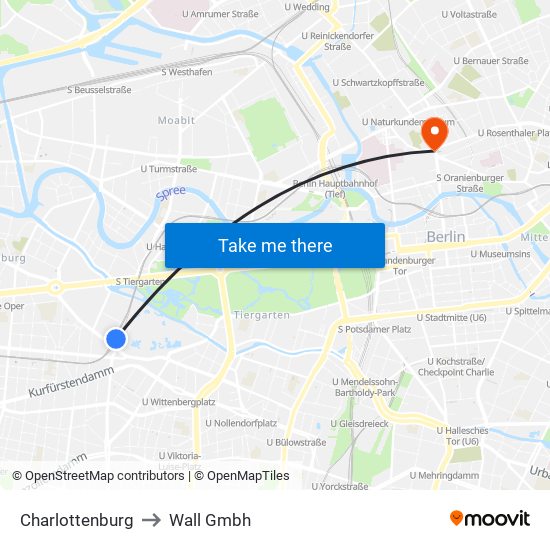 Charlottenburg to Wall Gmbh map