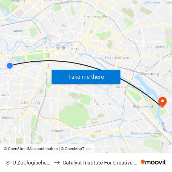 S+U Zoologischer Garten Bhf to Catalyst Institute For Creative Arts & Technology map