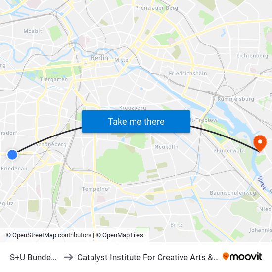 S+U Bundesplatz to Catalyst Institute For Creative Arts & Technology map