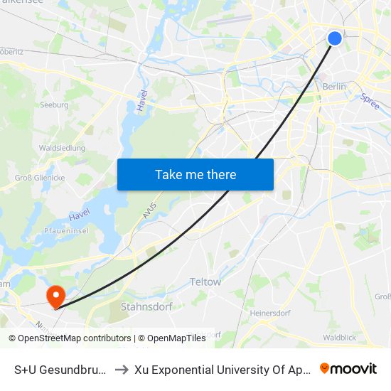 S+U Gesundbrunnen Bhf to Xu Exponential University Of Applied Sciences map