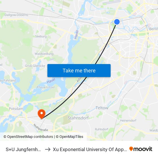 S+U Jungfernheide Bhf to Xu Exponential University Of Applied Sciences map