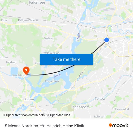 S Messe Nord/Icc to Heinrich-Heine-Klinik map