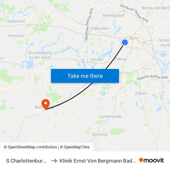 S Charlottenburg Bhf to Klinik Ernst Von Bergmann Bad Belzig map