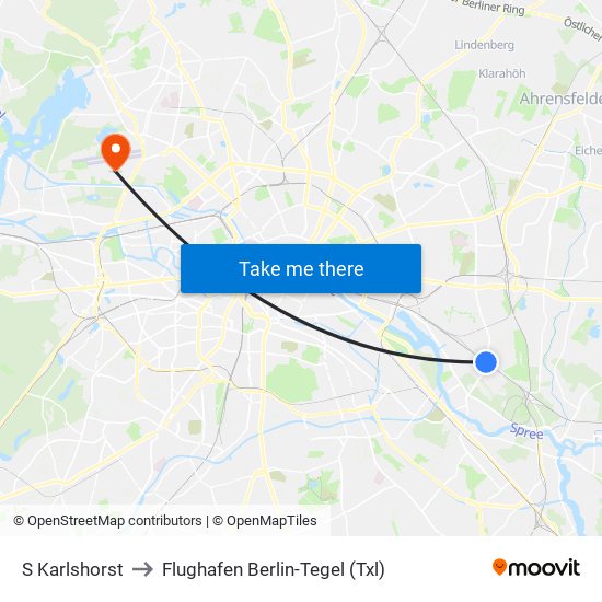 S Karlshorst to Flughafen Berlin-Tegel (Txl) map