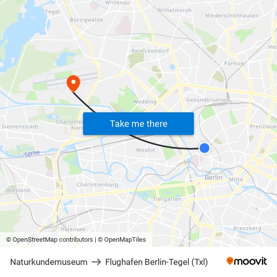 Naturkundemuseum to Flughafen Berlin-Tegel (Txl) map