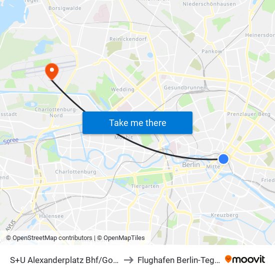 S+U Alexanderplatz Bhf/Gontardstr. to Flughafen Berlin-Tegel (Txl) map