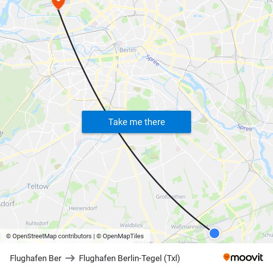 Flughafen Ber to Flughafen Berlin-Tegel (Txl) map