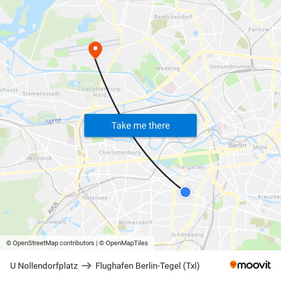 U Nollendorfplatz to Flughafen Berlin-Tegel (Txl) map