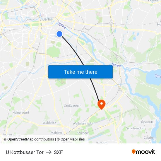 U Kottbusser Tor to SXF map