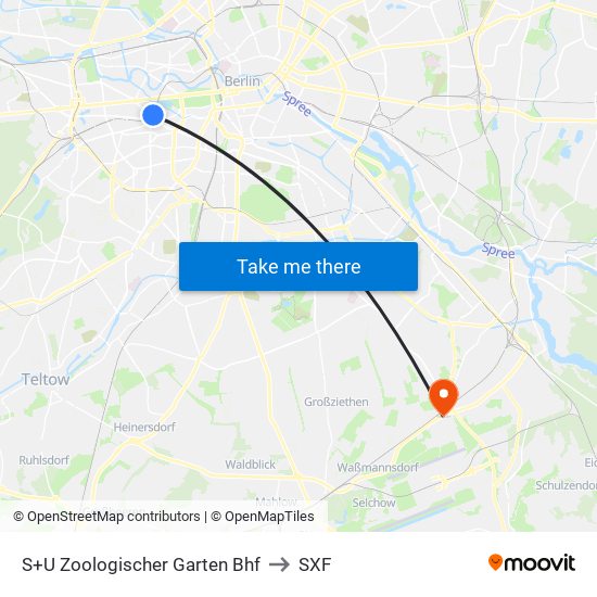 S+U Zoologischer Garten Bhf to SXF map