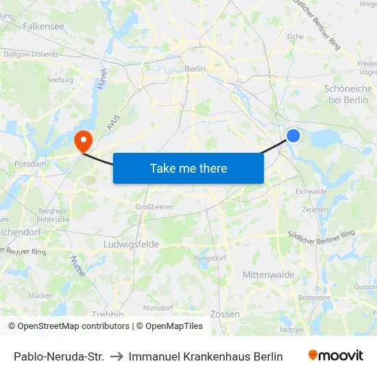 Pablo-Neruda-Str. to Immanuel Krankenhaus Berlin map