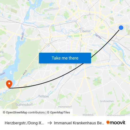 Herzbergstr./Dong-Xuan to Immanuel Krankenhaus Berlin map