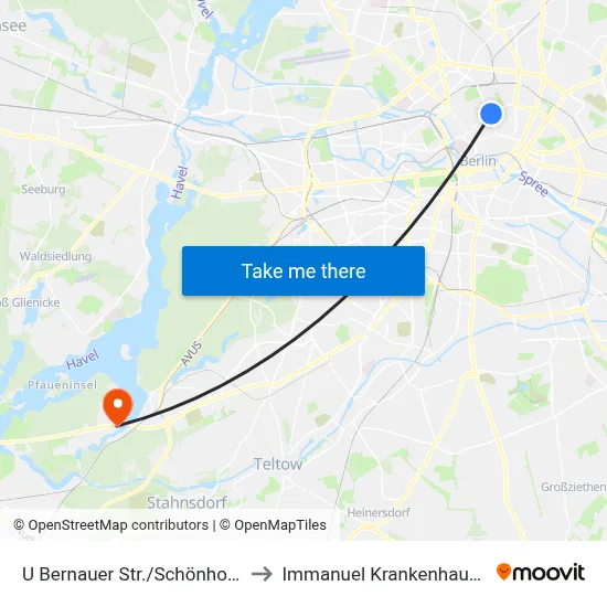 U Bernauer Str./Schönholzer Str. to Immanuel Krankenhaus Berlin map